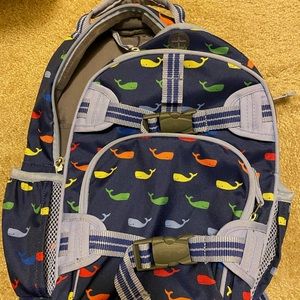 Small pottery barn kids backpack in multi colored whale